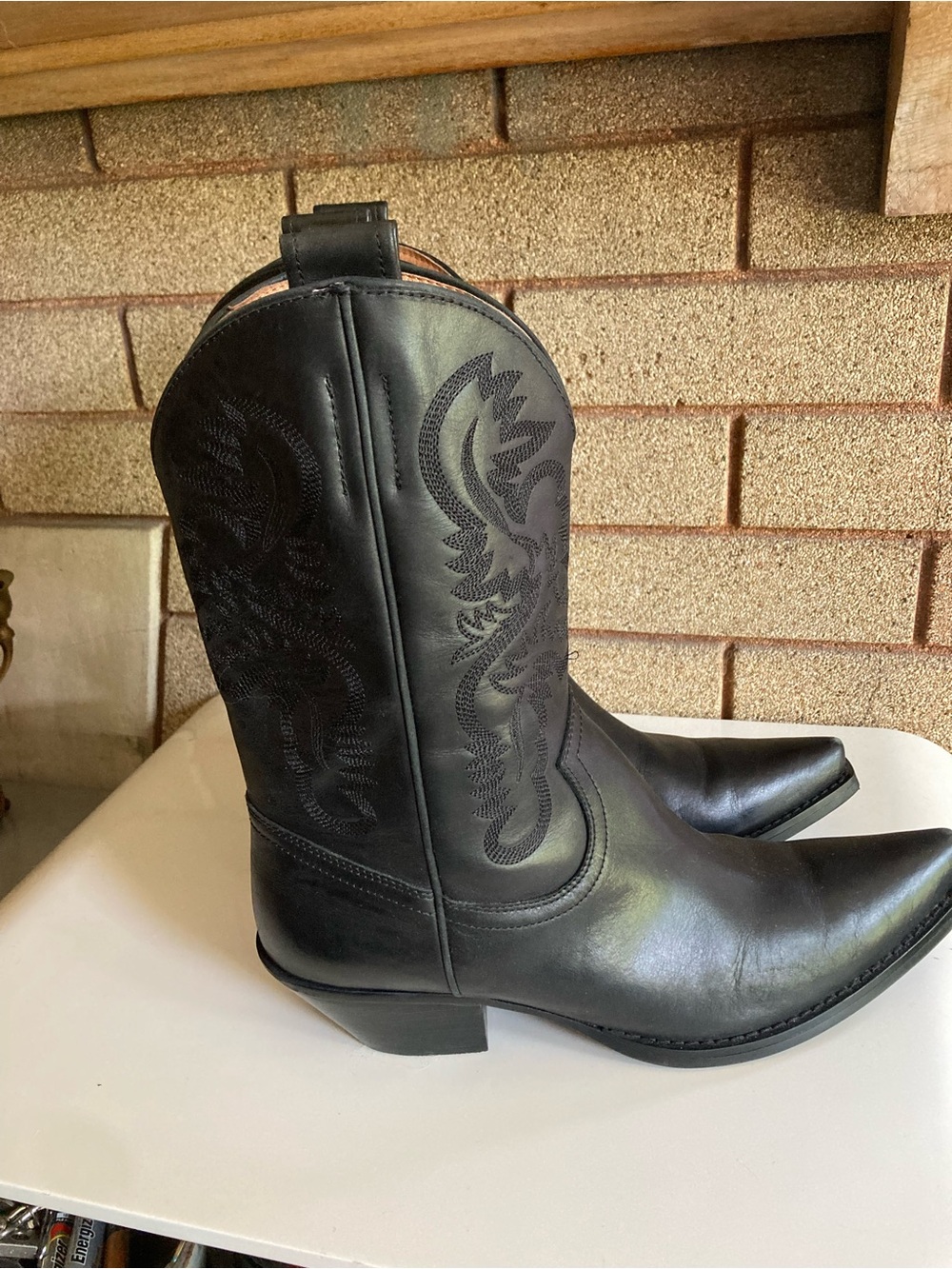 Jeffrey Campbell Daggert Cowboy Boots Black Leather Women's Size 9 - Picture 8 of 11